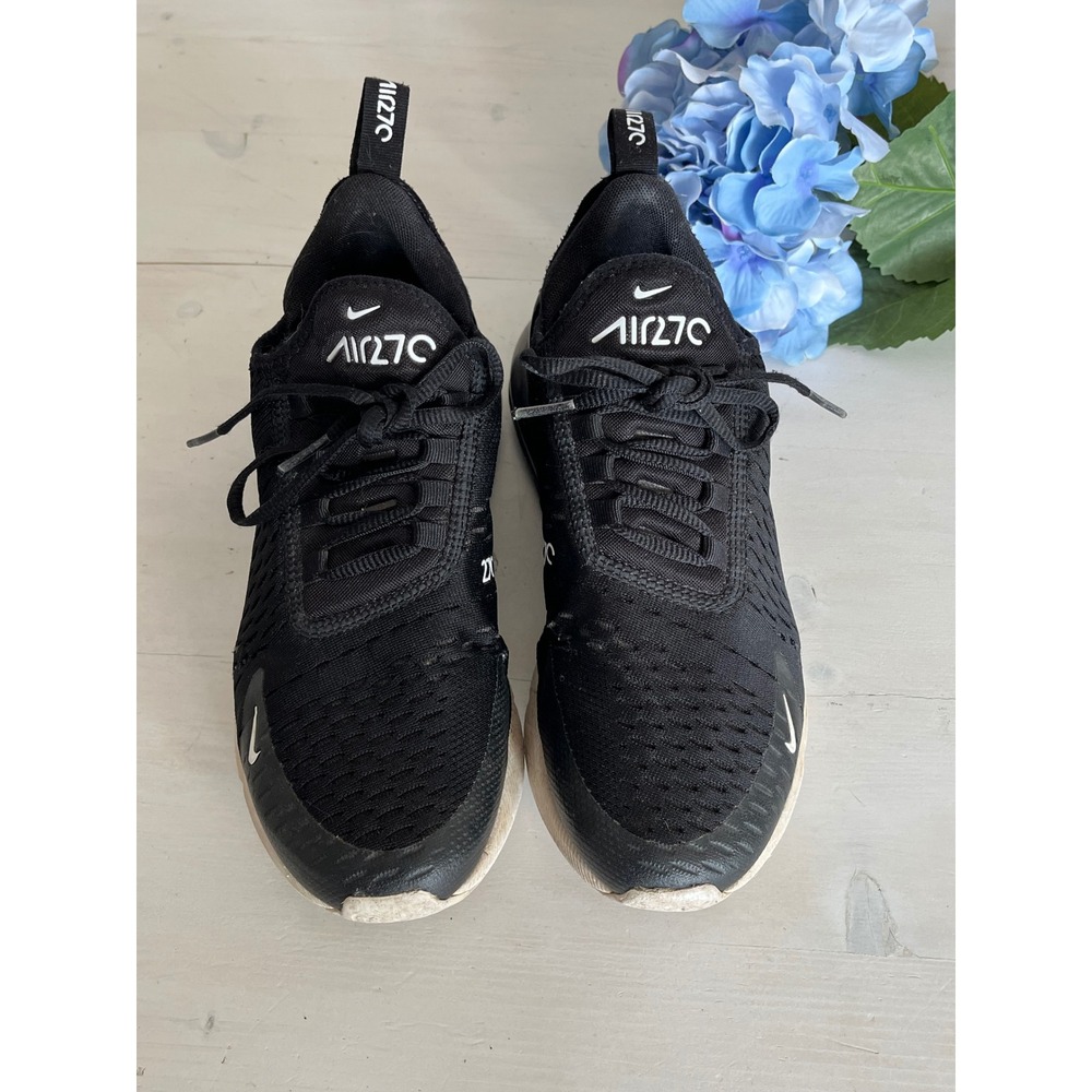 Nike Air Max 270 Running Shoes Athletic Sneakers‎ Black Comfort US 8.5